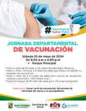 Jornada Departamental de Vacunación para ponernos al día con las vacunas