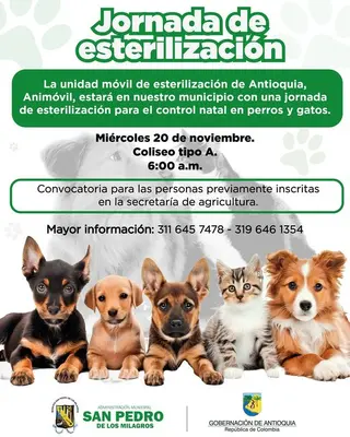 La unidad móvil de esterilización de @gobantioquia llega a San Pedro!